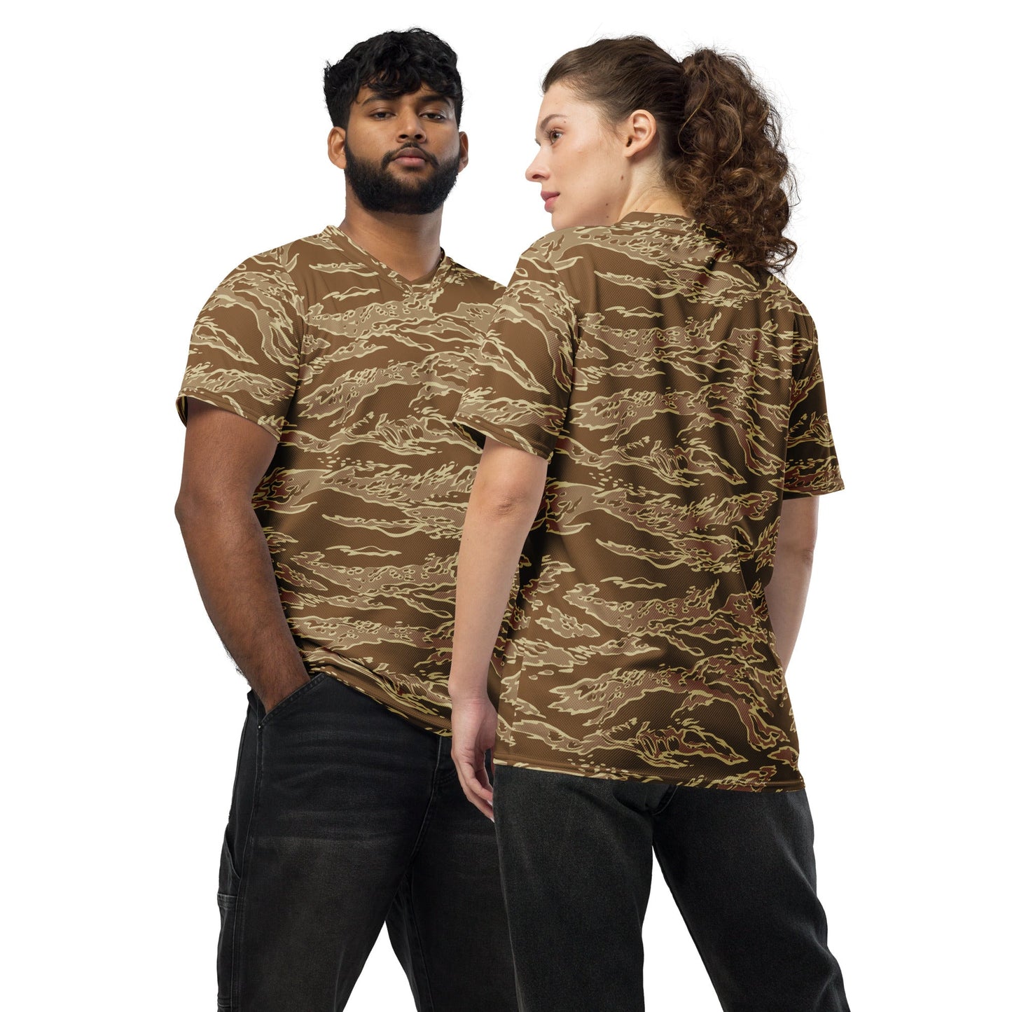 American Tiger Stripe Desert CAMO unisex sports jersey 2XS Sports Jerseys