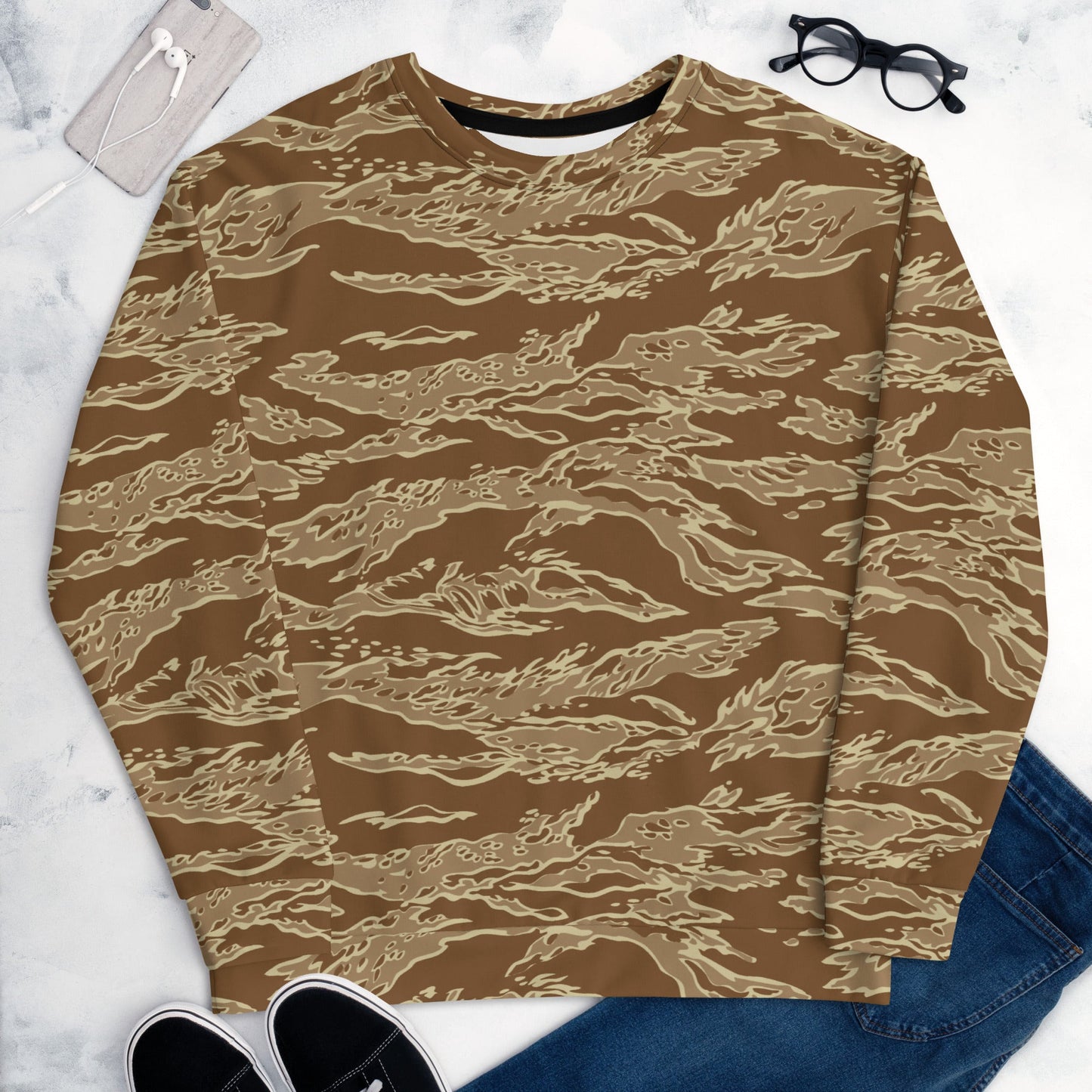 American Tiger Stripe Desert CAMO Unisex Sweatshirt - Sweatshirts