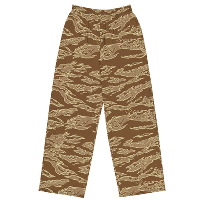 American Tiger Stripe Desert CAMO unisex wide leg pants 2XS Wide Pants