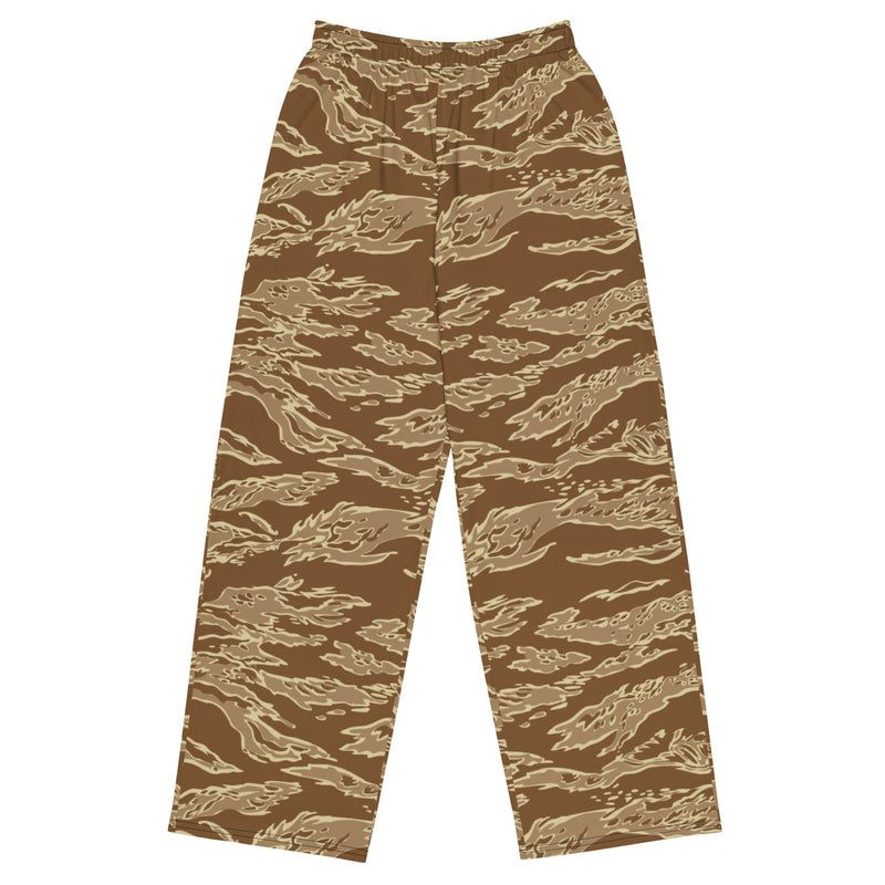 Tiger Stripe Desert CAMO Unisex Wide-Leg Leisure Pants - 2XS - Pant