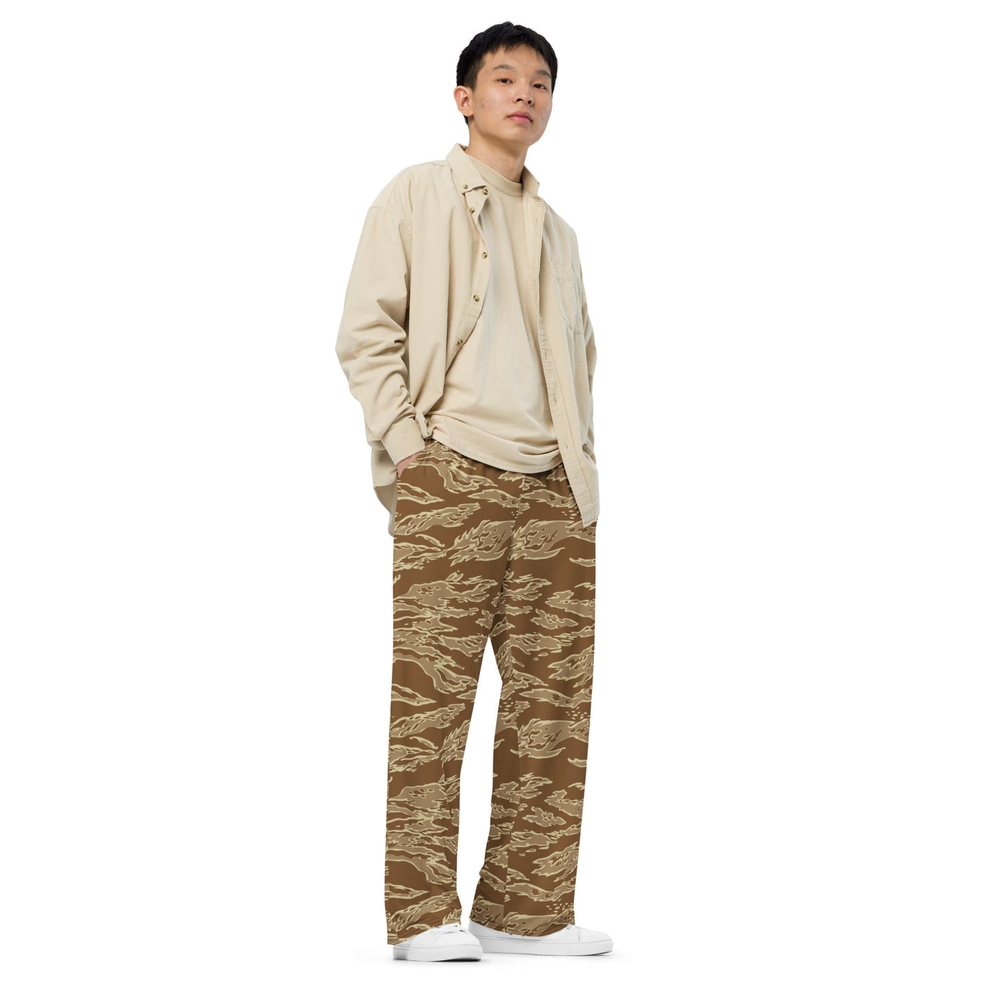 American Tiger Stripe Desert CAMO unisex wide leg pants Wide Pants