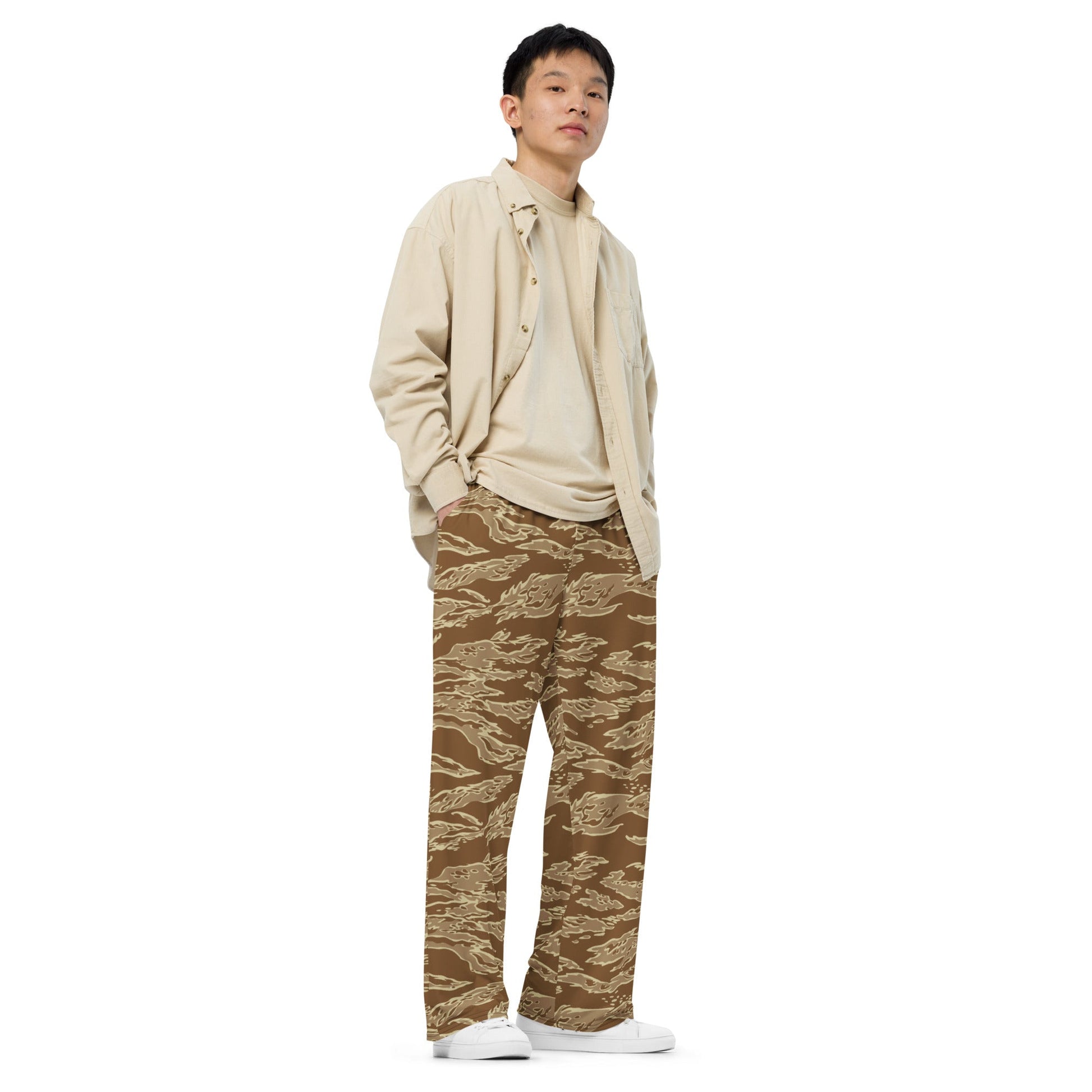 American Tiger Stripe Desert CAMO unisex wide leg pants Wide Pants