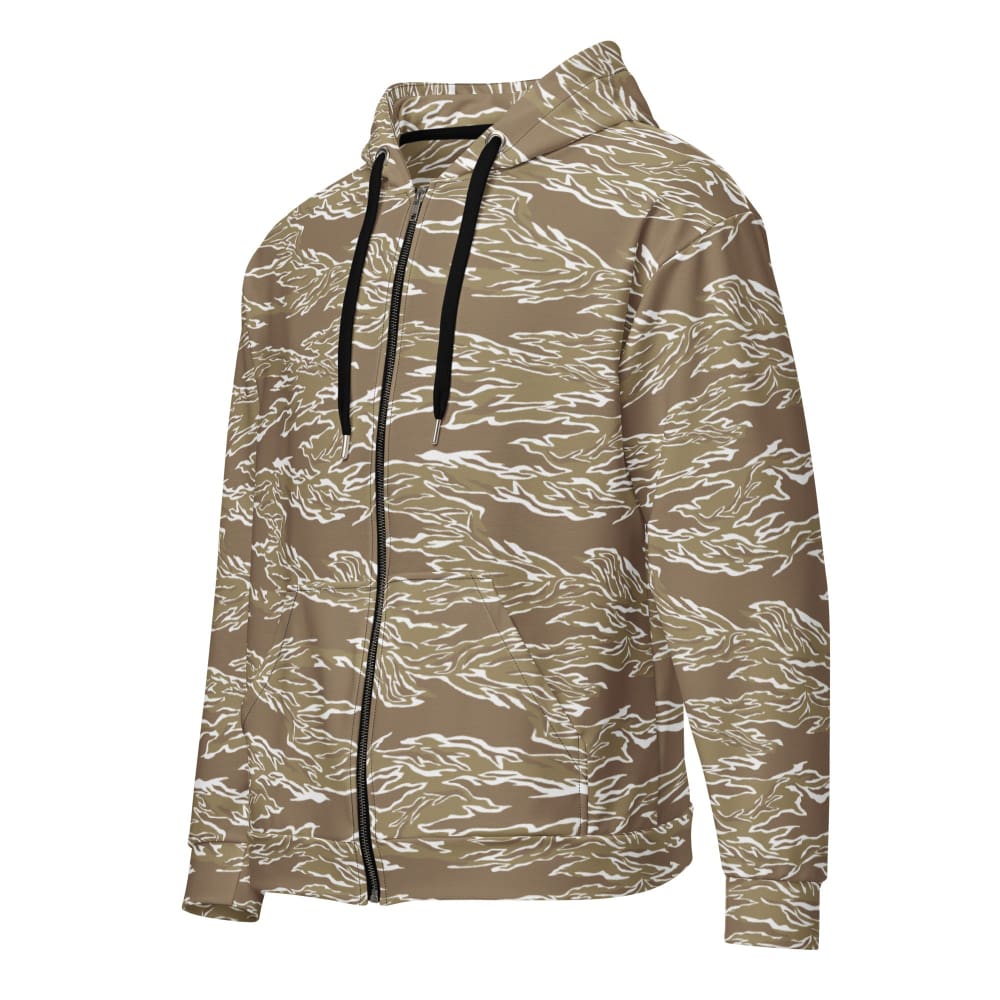 American Tiger Stripe Desert CAMO Unisex zip hoodie - 2XS