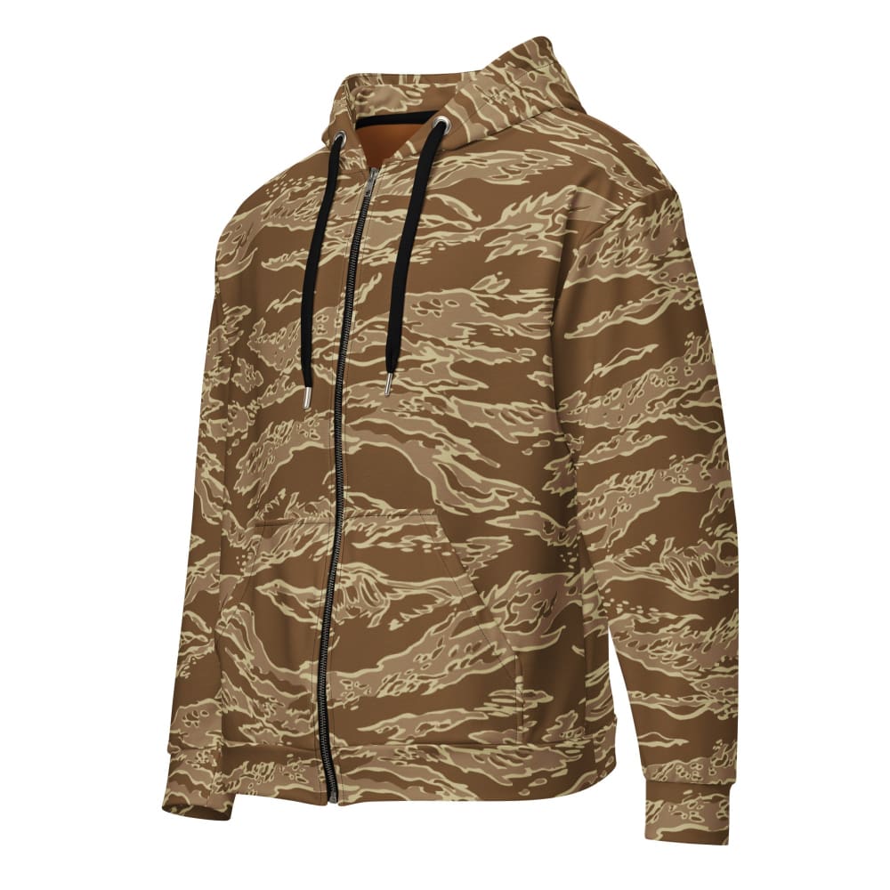 American Tiger Stripe Desert CAMO Unisex zip hoodie - 2XS