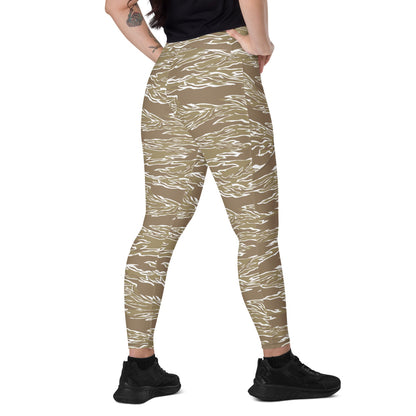 American Tiger Stripe Dry Season CAMO Leggings with pockets - 2XS - Womens With Pockets