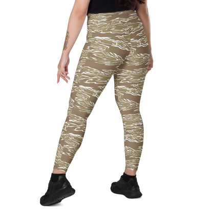 American Tiger Stripe Dry Season CAMO Leggings with pockets - Womens With Pockets