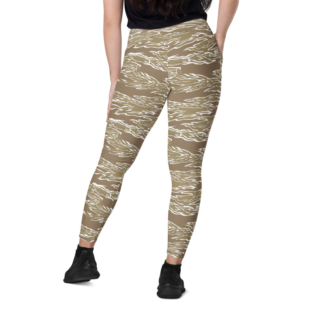 American Tiger Stripe Dry Season CAMO Leggings with pockets - Womens With Pockets