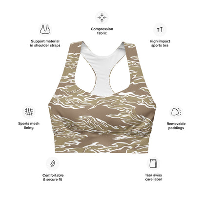 American Tiger Stripe Dry Season CAMO Longline sports bra - Womens Sports Bra