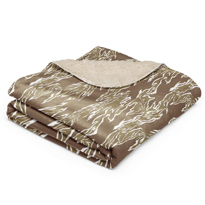 American Tiger Stripe Dry Season CAMO Sherpa blanket - Blanket