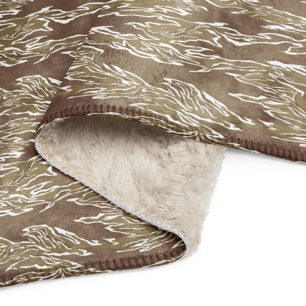 American Tiger Stripe Dry Season CAMO Sherpa blanket - Blanket