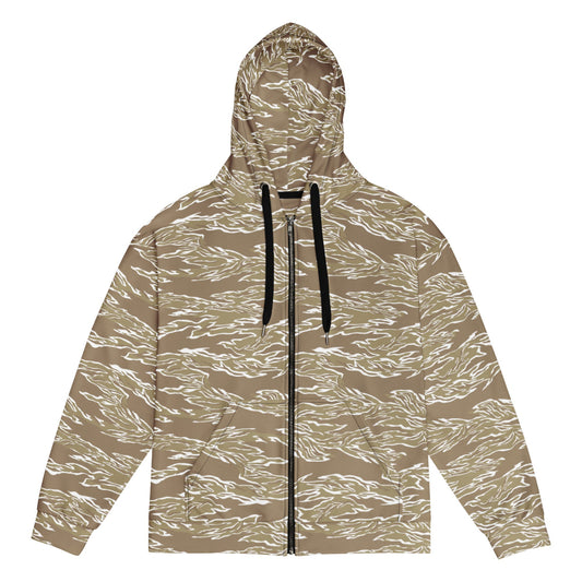 American Tiger Stripe Dry Season CAMO Unisex zip hoodie - 2XS - Zip Hoodie