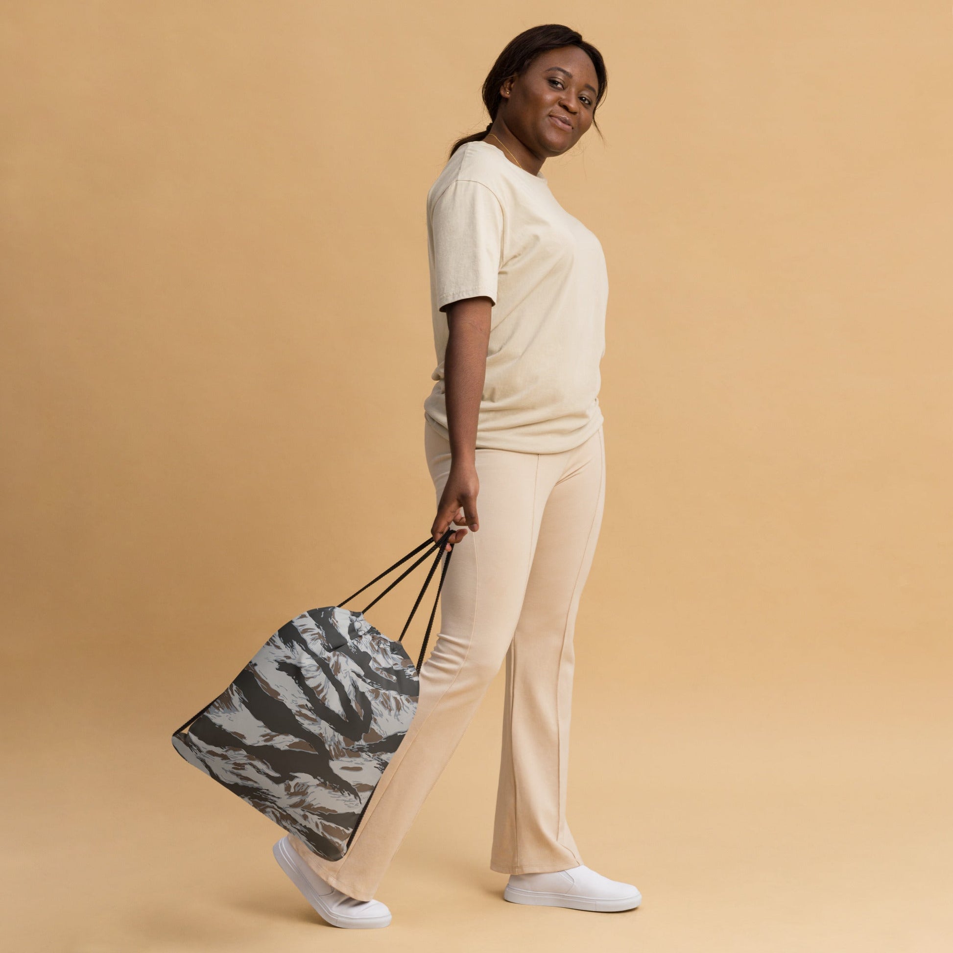 American Tiger Stripe Frostbite CAMO Drawstring Bag - Bags