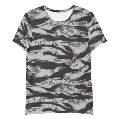 American Tiger Stripe Frostbite CAMO Mens athletic t-shirt - Athletic T-Shirts