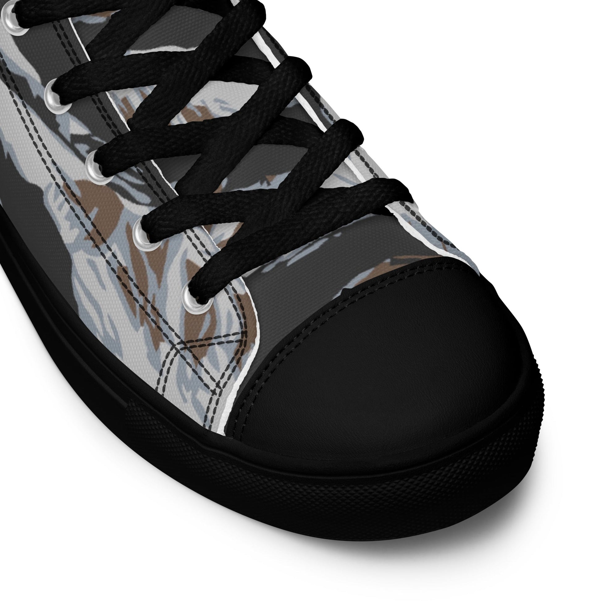 American Tiger Stripe Frostbite CAMO Mens high top canvas shoes - High Top Canvas Shoes