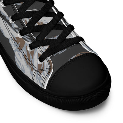American Tiger Stripe Frostbite CAMO Mens high top canvas shoes - High Top Canvas Shoes