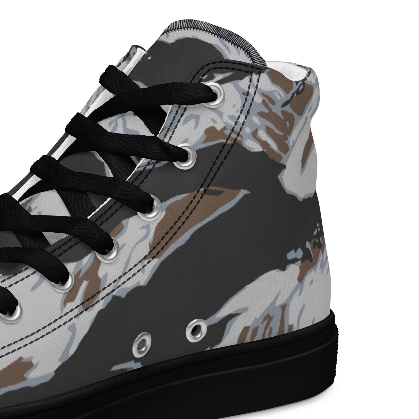 American Tiger Stripe Frostbite CAMO Mens high top canvas shoes - High Top Canvas Shoes