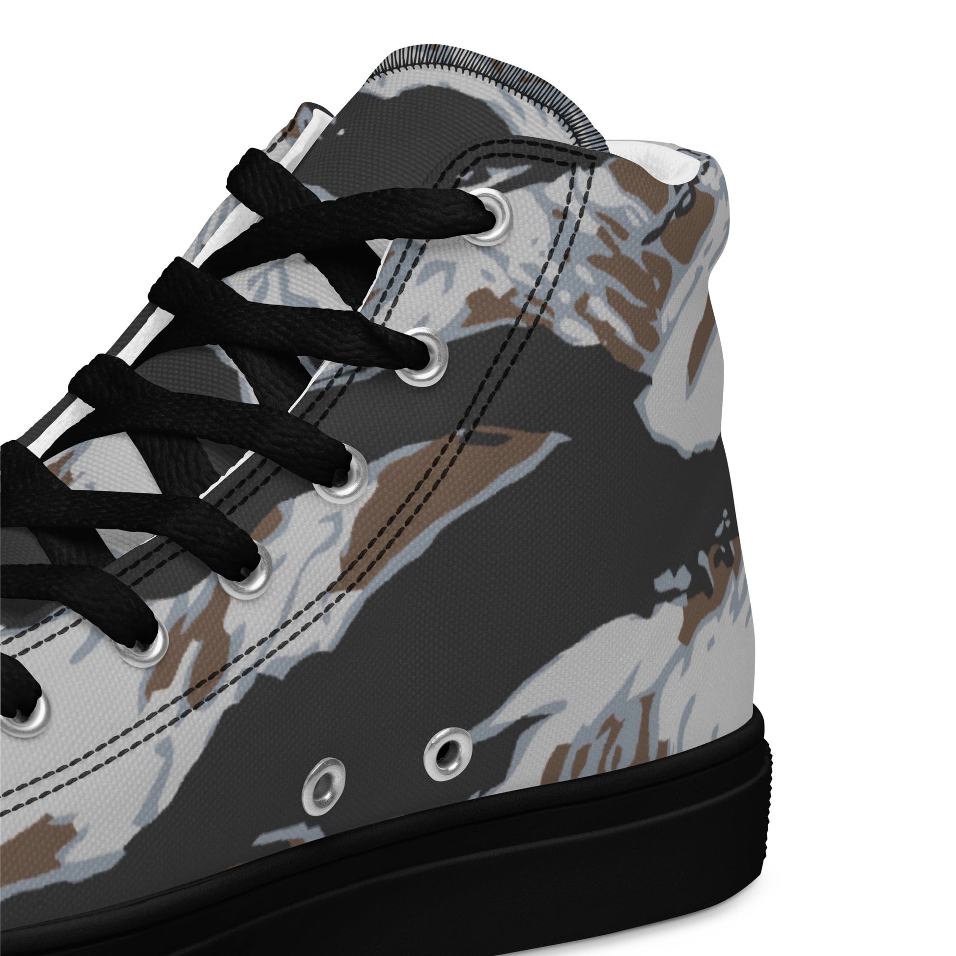 American Tiger Stripe Frostbite CAMO Mens high top canvas shoes - High Top Canvas Shoes