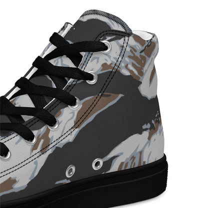 American Tiger Stripe Frostbite CAMO Mens high top canvas shoes - High Top Canvas Shoes