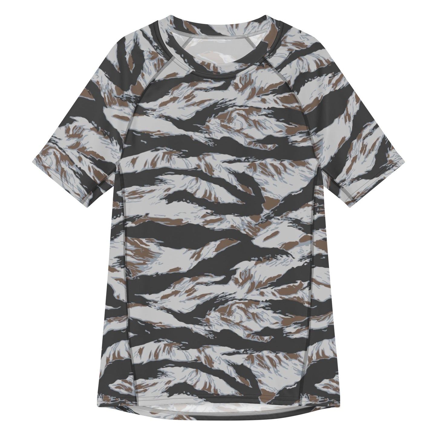 American Tiger Stripe Frostbite CAMO Mens Short-Sleeve Rash Guard - 2XS