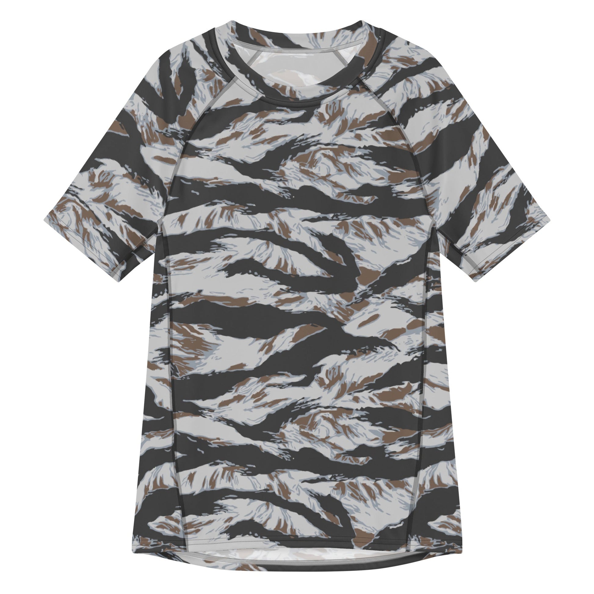 American Tiger Stripe Frostbite CAMO Mens Short-Sleeve Rash Guard - 2XS