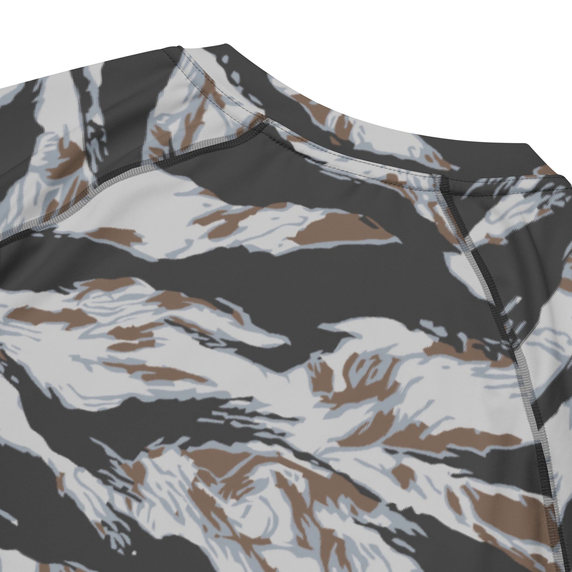 American Tiger Stripe Frostbite CAMO Mens Short-Sleeve Rash Guard