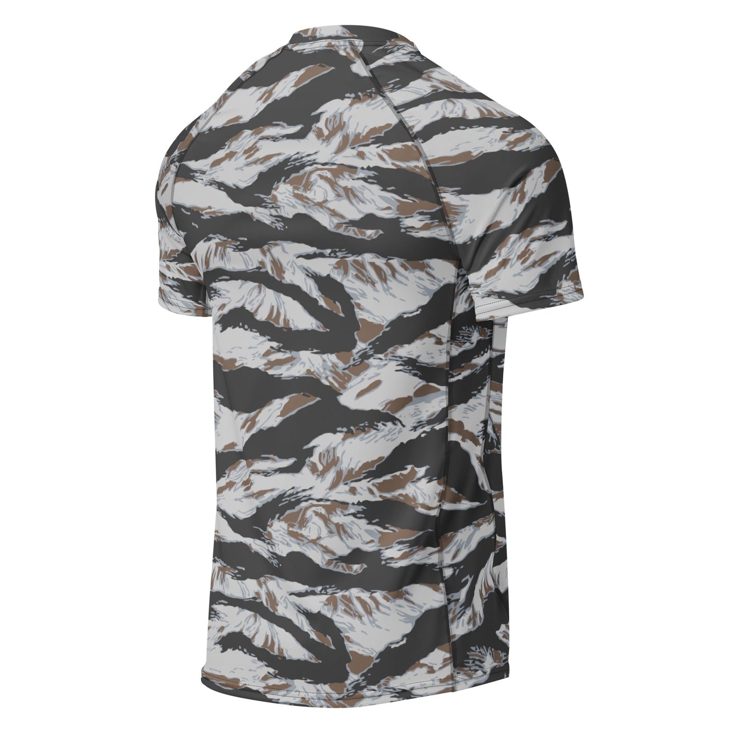American Tiger Stripe Frostbite CAMO Mens Short-Sleeve Rash Guard
