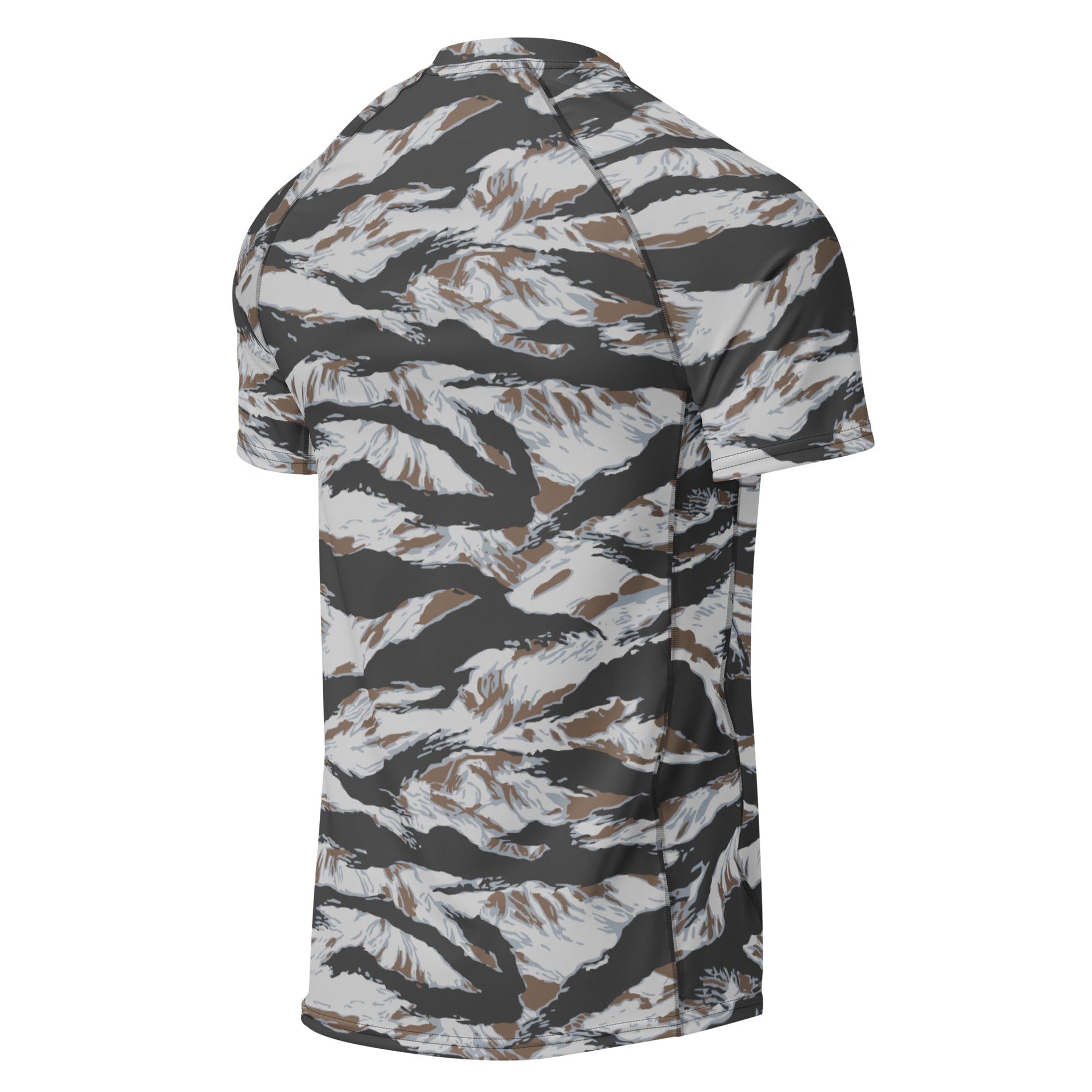 American Tiger Stripe Frostbite CAMO Mens Short-Sleeve Rash Guard