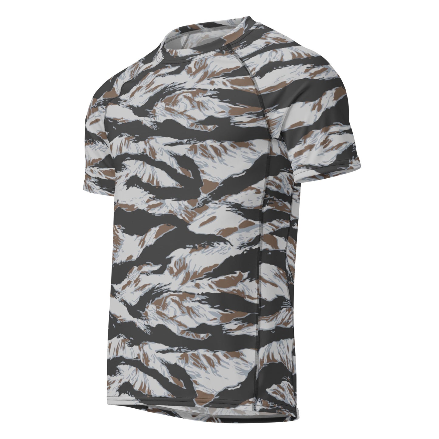 American Tiger Stripe Frostbite CAMO Mens Short-Sleeve Rash Guard