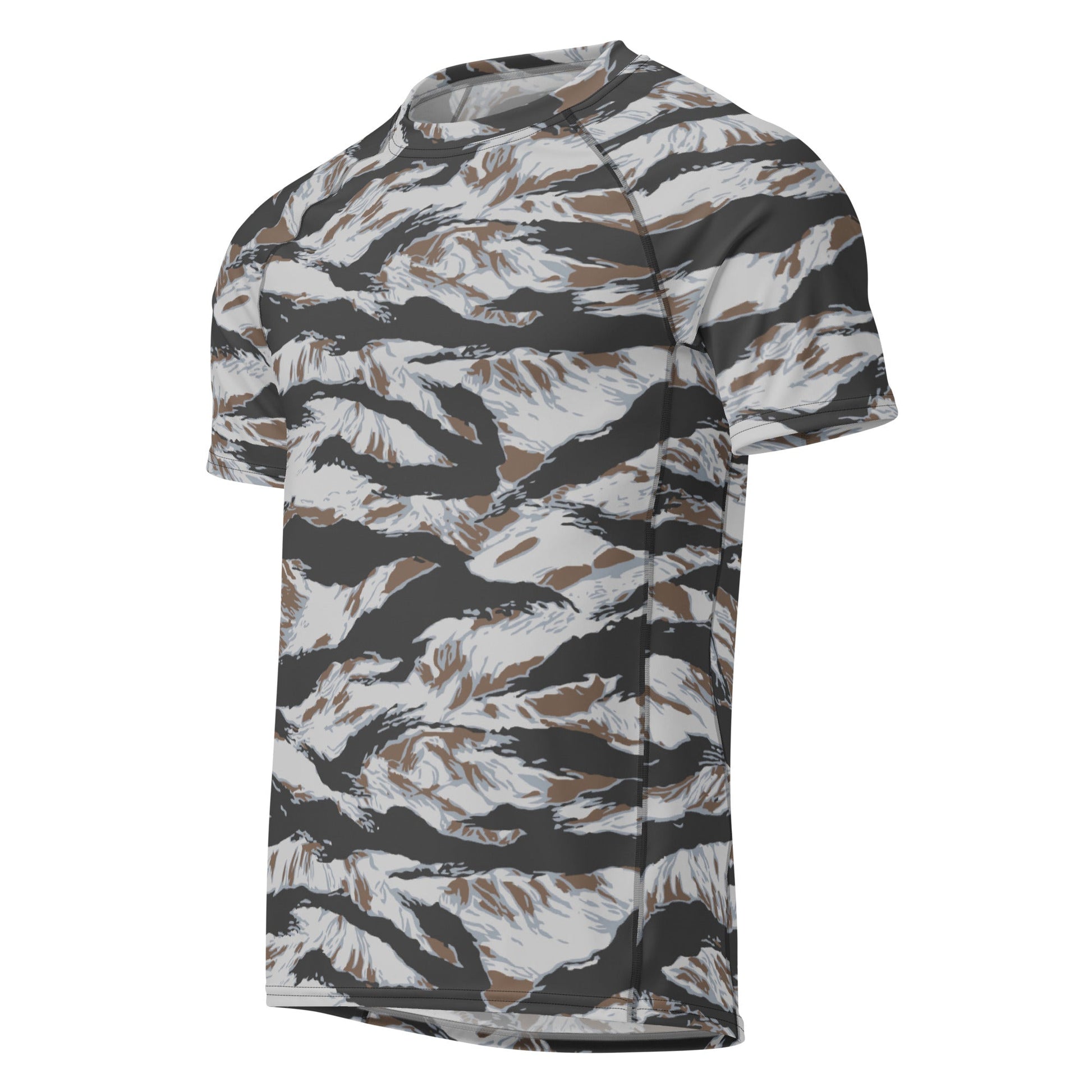 American Tiger Stripe Frostbite CAMO Mens Short-Sleeve Rash Guard