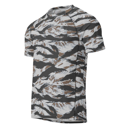 American Tiger Stripe Frostbite CAMO Mens Short-Sleeve Rash Guard