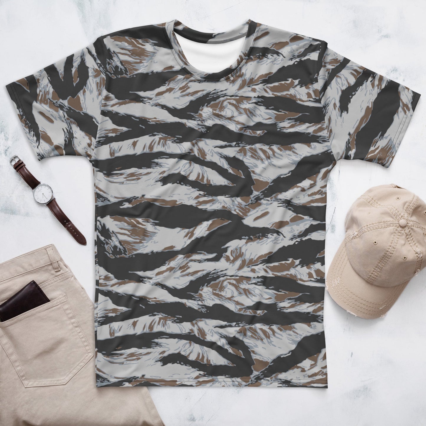 American Tiger Stripe Frostbite CAMO Mens t-shirt - XS - T-Shirts