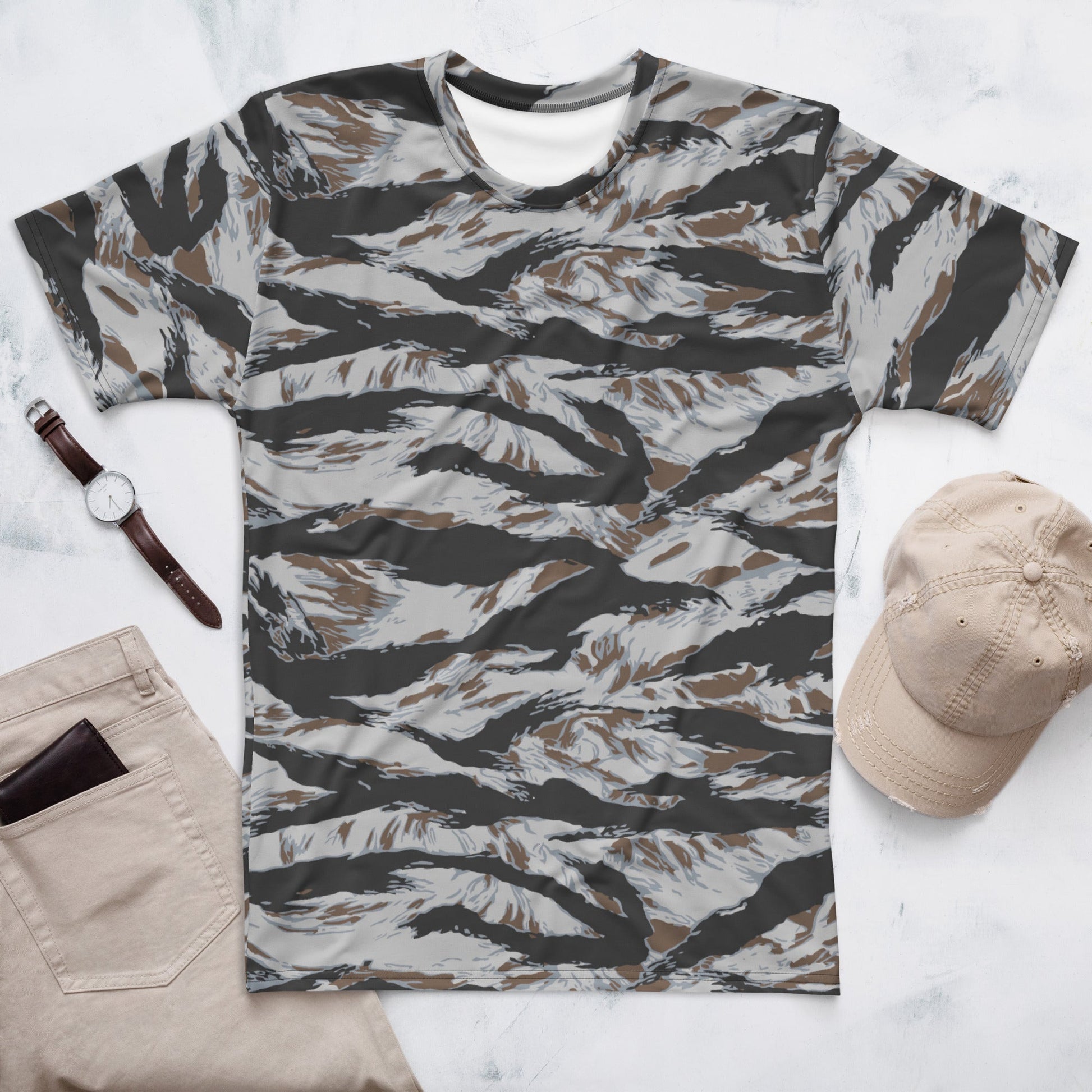 American Tiger Stripe Frostbite CAMO Mens t-shirt - XS - T-Shirts