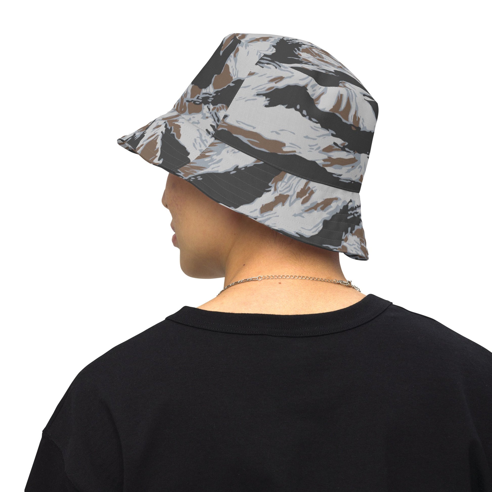 American Tiger Stripe Frostbite CAMO Reversible bucket hat - Bucket Hats