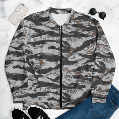 American Tiger Stripe Frostbite CAMO Unisex Bomber Jacket - Jackets