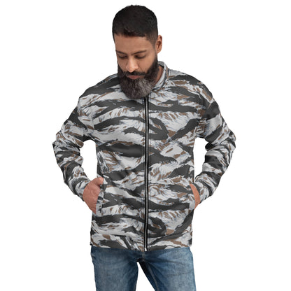 American Tiger Stripe Frostbite CAMO Unisex Bomber Jacket - XS - Jackets