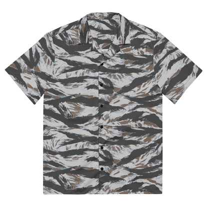American Tiger Stripe Frostbite CAMO Unisex button shirt - 2XS - Button Shirts