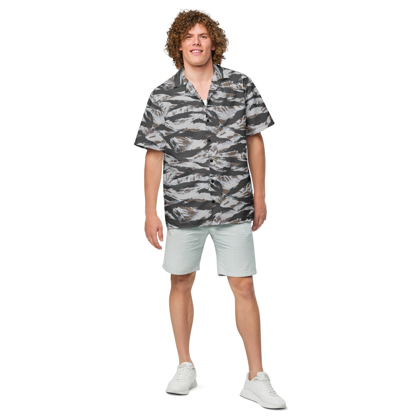 American Tiger Stripe Frostbite CAMO Unisex button shirt - Button Shirts