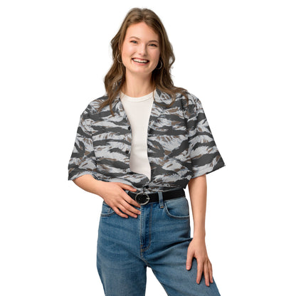 American Tiger Stripe Frostbite CAMO Unisex button shirt - Button Shirts