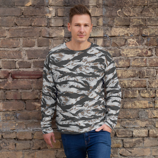 American Tiger Stripe Frostbite CAMO Unisex Sweatshirt - 2XS - Sweatshirts