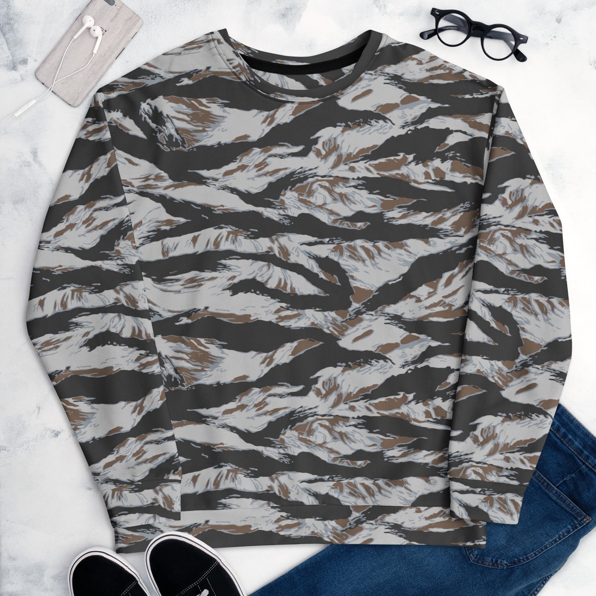 American Tiger Stripe Frostbite CAMO Unisex Sweatshirt - Sweatshirts