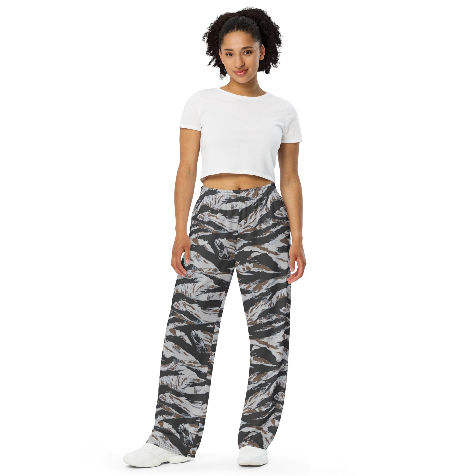 American Tiger Stripe Frostbite CAMO unisex wide-leg pants - Wide-leg Pants