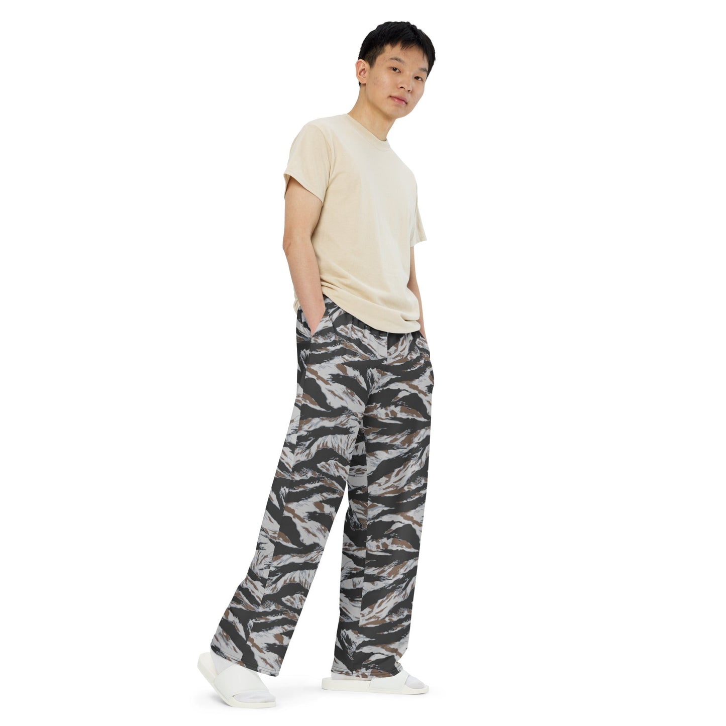American Tiger Stripe Frostbite CAMO unisex wide-leg pants - Wide-leg Pants
