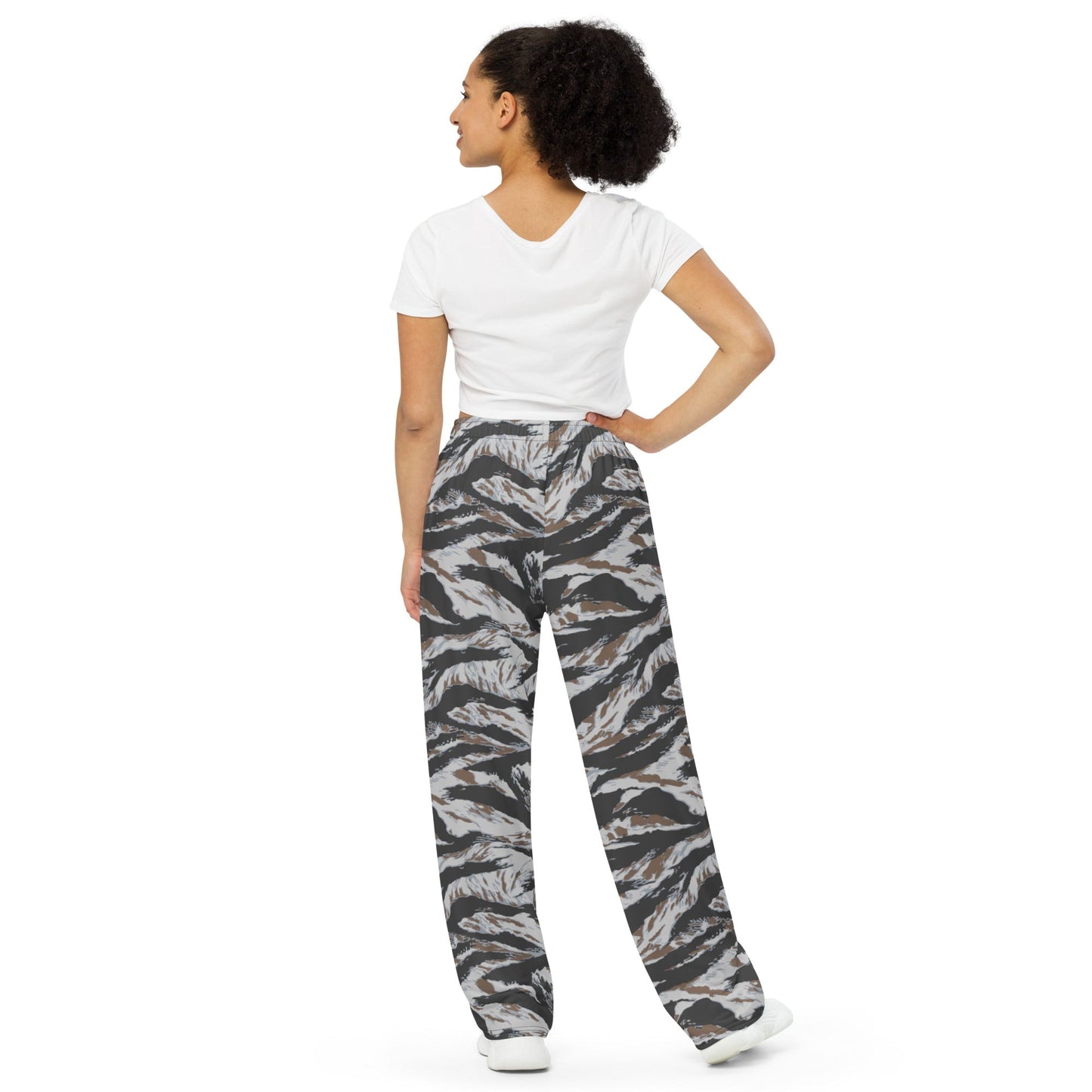 American Tiger Stripe Frostbite CAMO unisex wide-leg pants - Wide-leg Pants