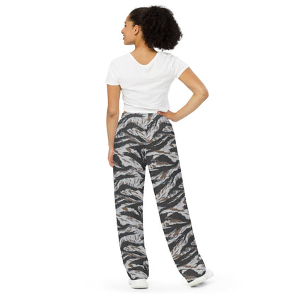 American Tiger Stripe Frostbite CAMO unisex wide-leg pants - Wide-leg Pants
