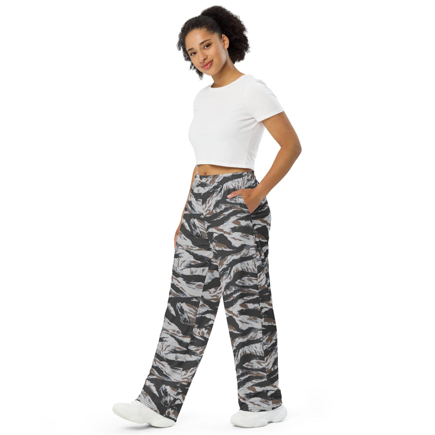 American Tiger Stripe Frostbite CAMO unisex wide-leg pants - Wide-leg Pants