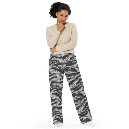 American Tiger Stripe Frostbite CAMO unisex wide-leg pants - Wide-leg Pants