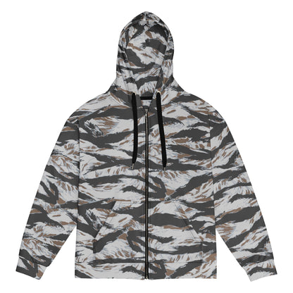 American Tiger Stripe Frostbite CAMO Unisex zip hoodie - 2XS - Zip Hoodies