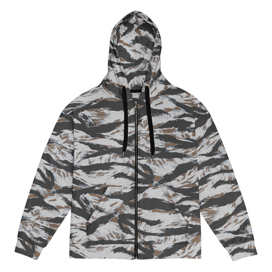 American Tiger Stripe Frostbite CAMO Unisex zip hoodie - 2XS - Zip Hoodies