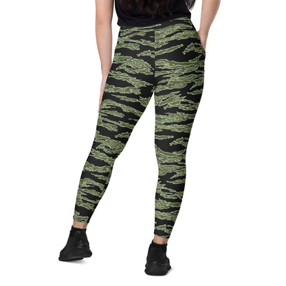 American Tiger Stripe Highland Jungle CAMO Leggings with pockets - Womens With Pockets