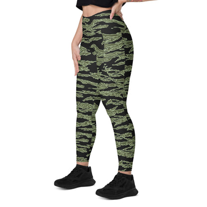 American Tiger Stripe Highland Jungle CAMO Leggings with pockets - Womens With Pockets